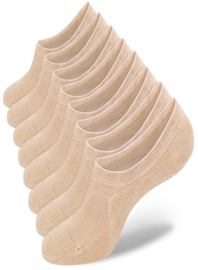 SIXDAYSOX 4 Pairs Nude Womens Socks Low Cut Cotton No Show Non Slip Socks Size 6-9 - Image 1